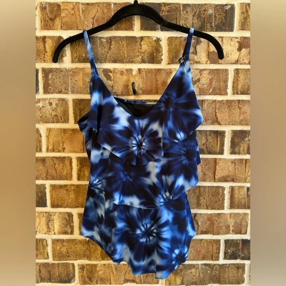Aqua Green Navy and Black Swimsuit